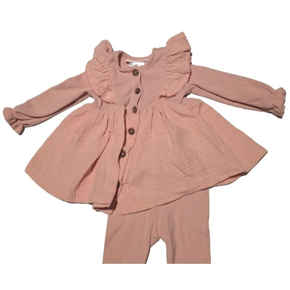 Bonnie Baby Girl's Pink Ruffle Outfit Size 3-6 Months